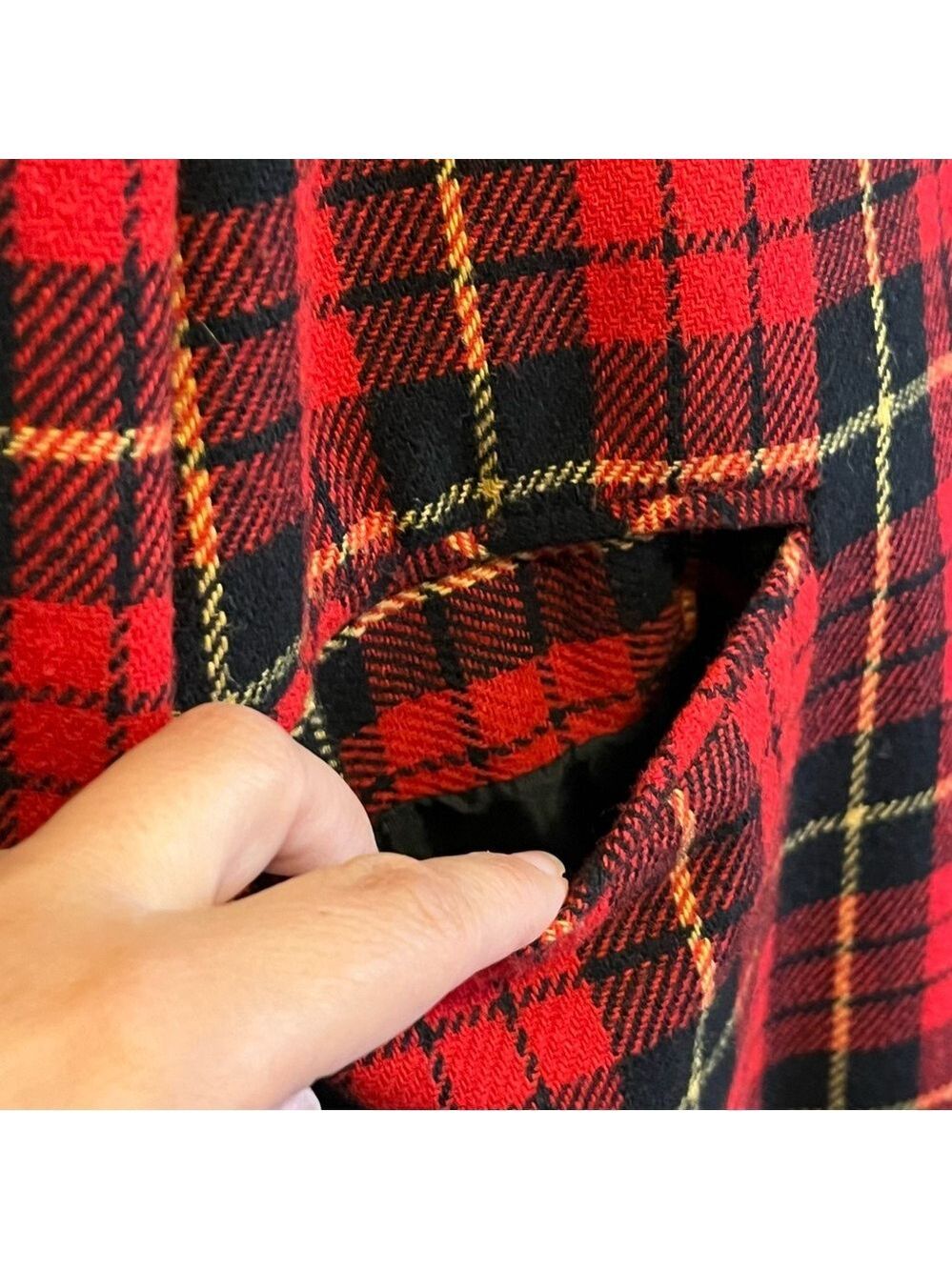 Vintage Sag Harbor Tartan Plaid Wool Blend Blazer Jacket Academia Collegiate Lg - Picture 6 of 10